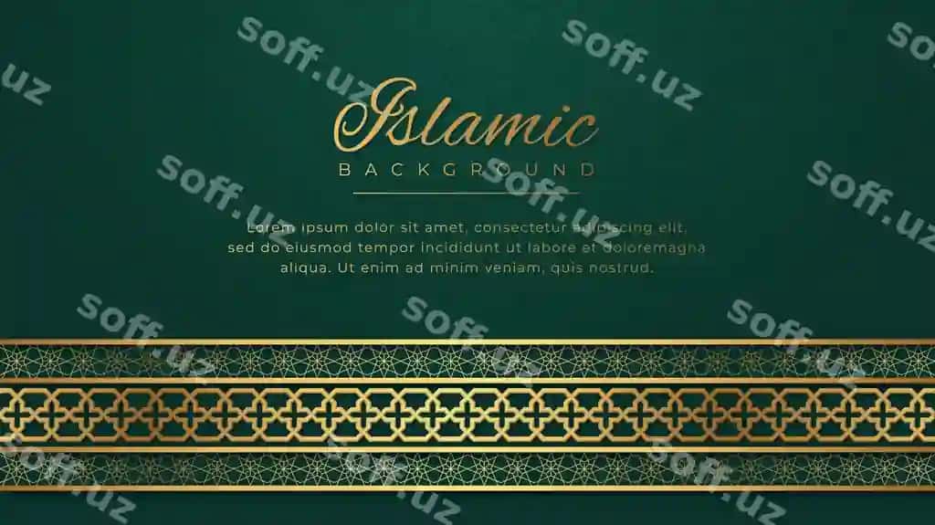Islomiy arab oltin bez chegara arabeska naqsh farovonlik fon | Islamic arabic golden ornament border arabesque pattern luxury background