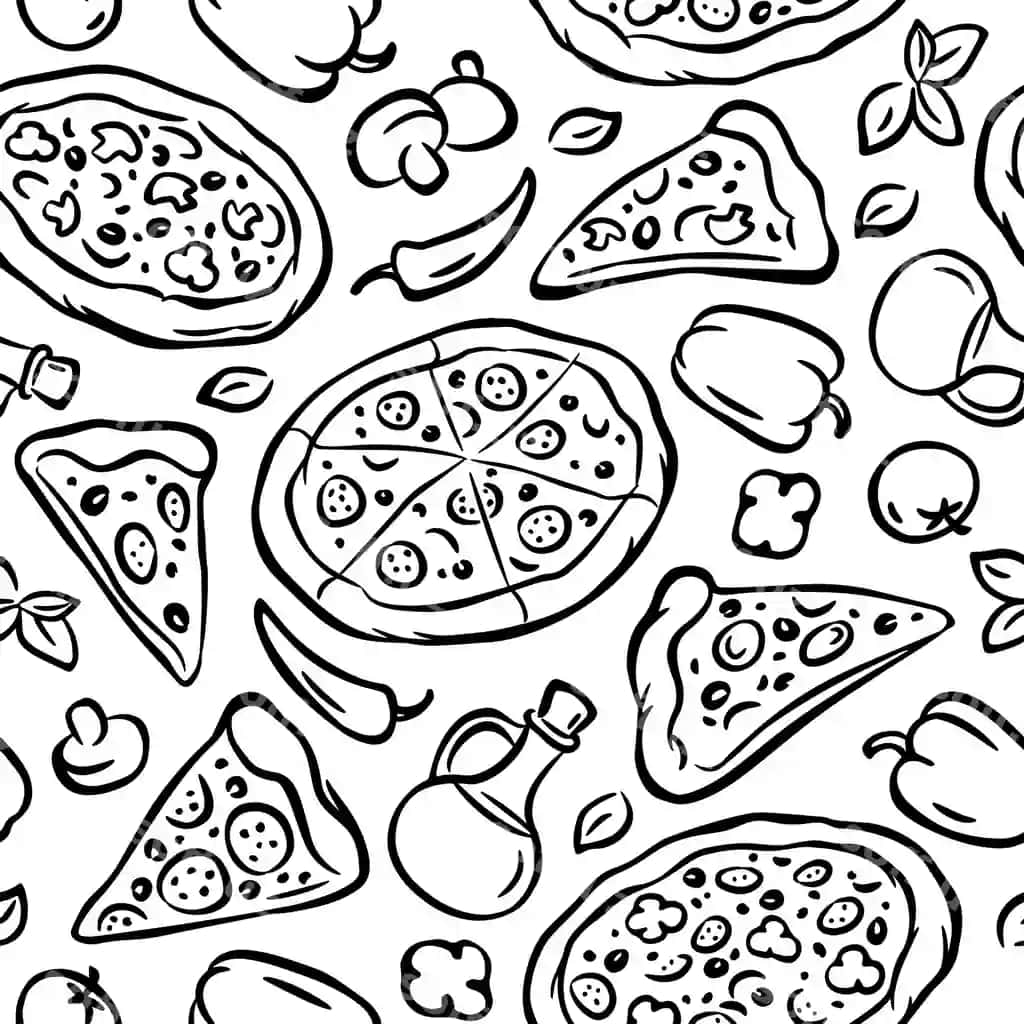 Pitsa uzilmas orqa fon | Pizza seamless background