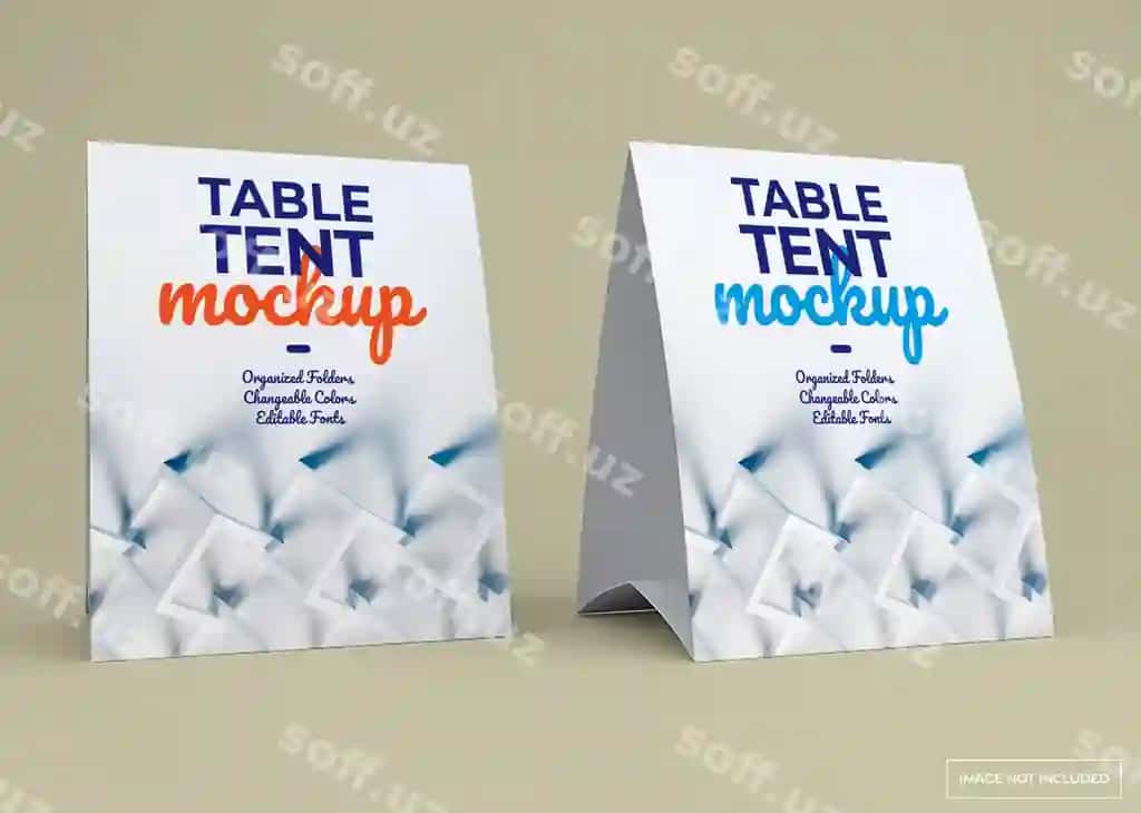 Stol chodiri stend maketi | Table tent stand mockup