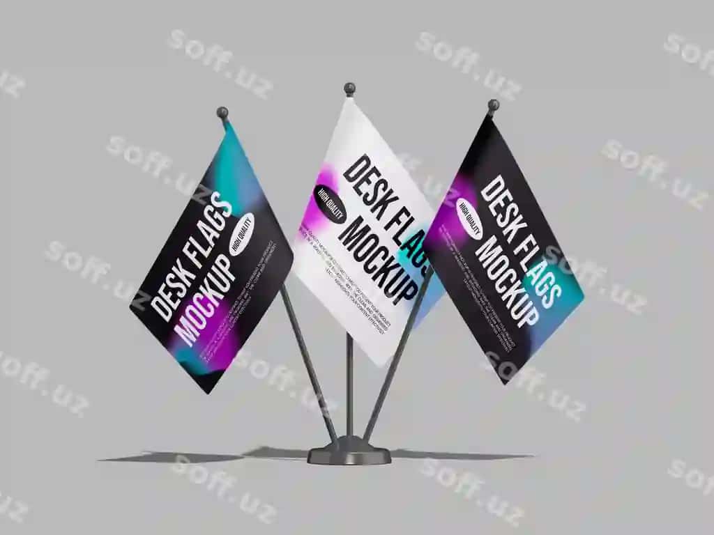 Stol bayrog'i maketi | Desk flag mockup