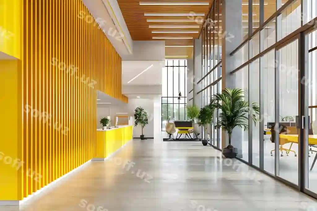 Sariq devor o'simliklar bilan u sariq devor | Yellow wall with plants it yellow wall
