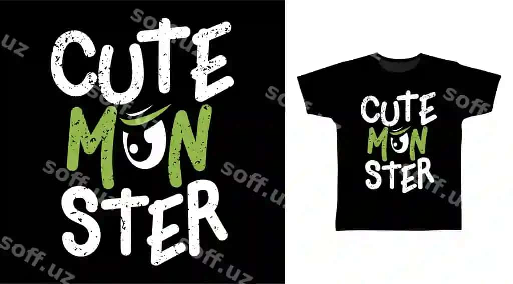 Chiroyli monster tipografiya t-shirt dizayni | Cute monster typography t shirt design