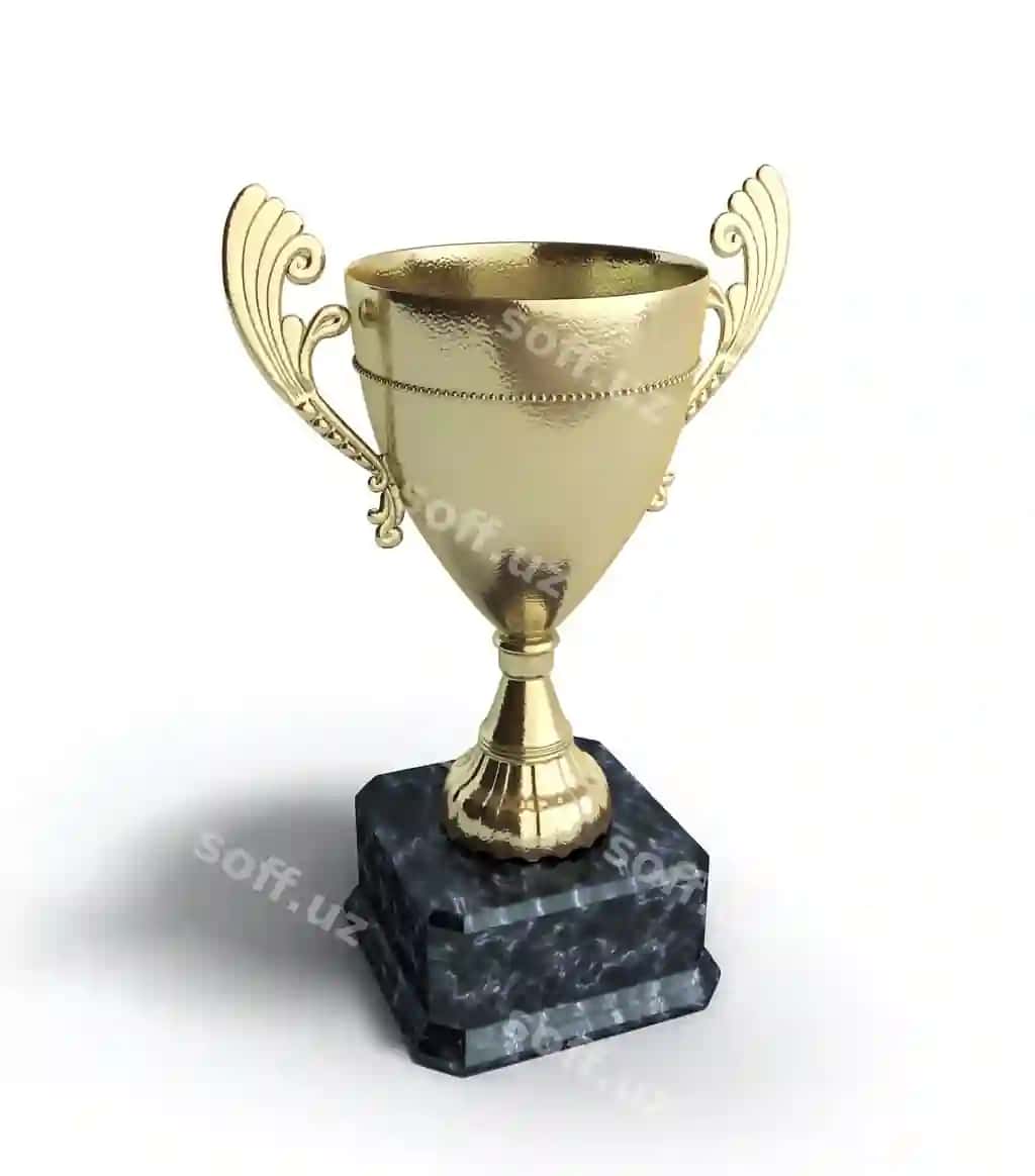 Oltin trofey kupa 3d render oq | Gold trophy cup 3d render white