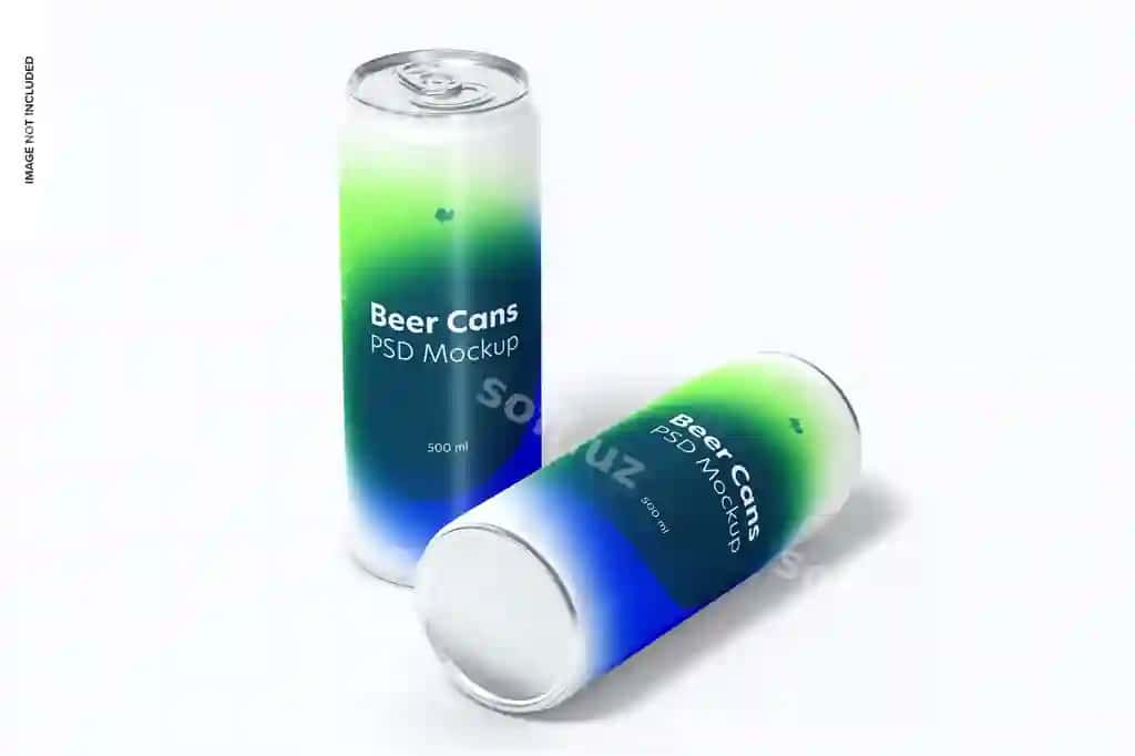 500ml pivo bankalari namunasi | 500ml beer cans mockup