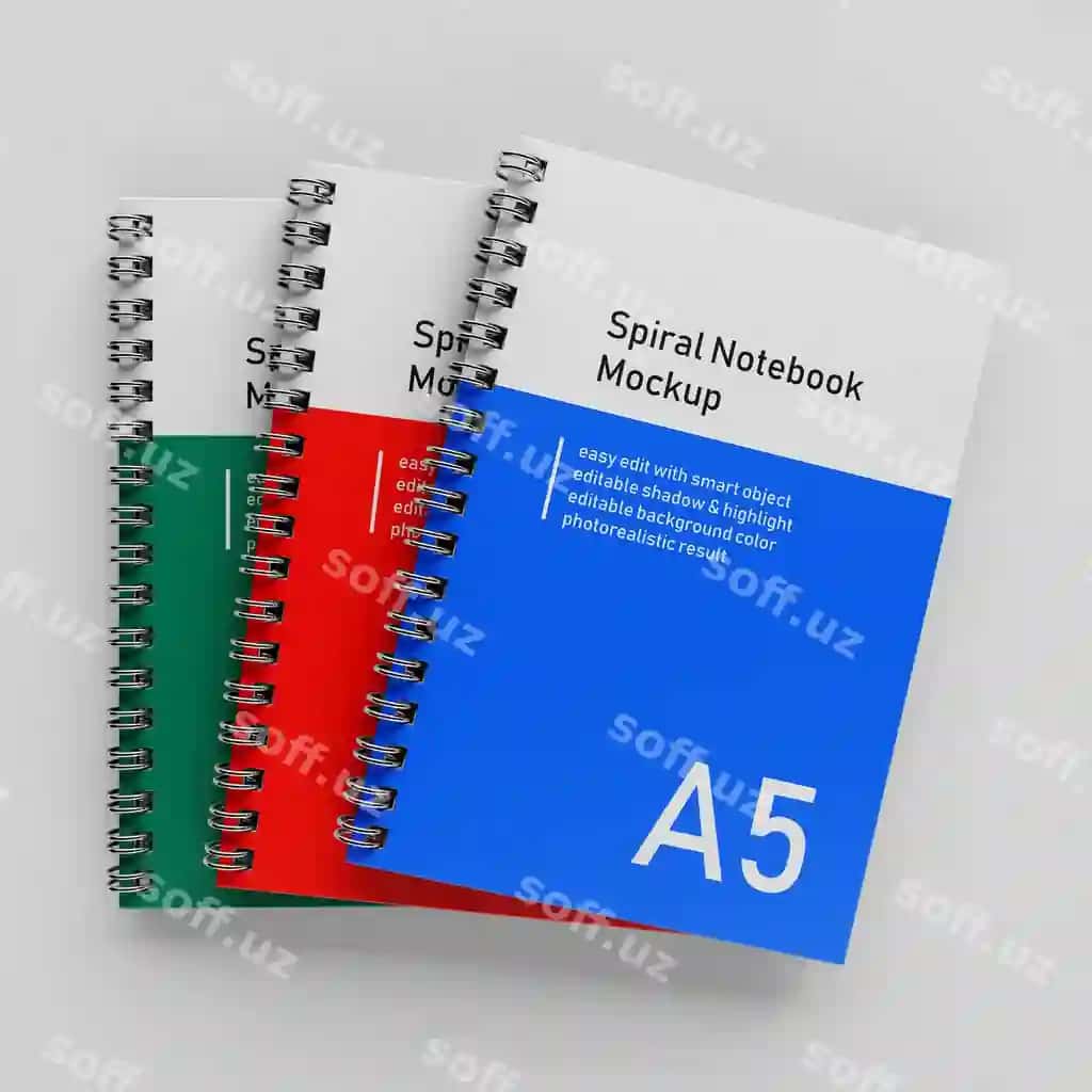 Tayyor foydalanish uchun uchlamchi biznes qattiq muqova spirallik bog'lovchi A5 daftar namunasi | Ready use triple bussiness hardcover spiral binder a5 notebook mock