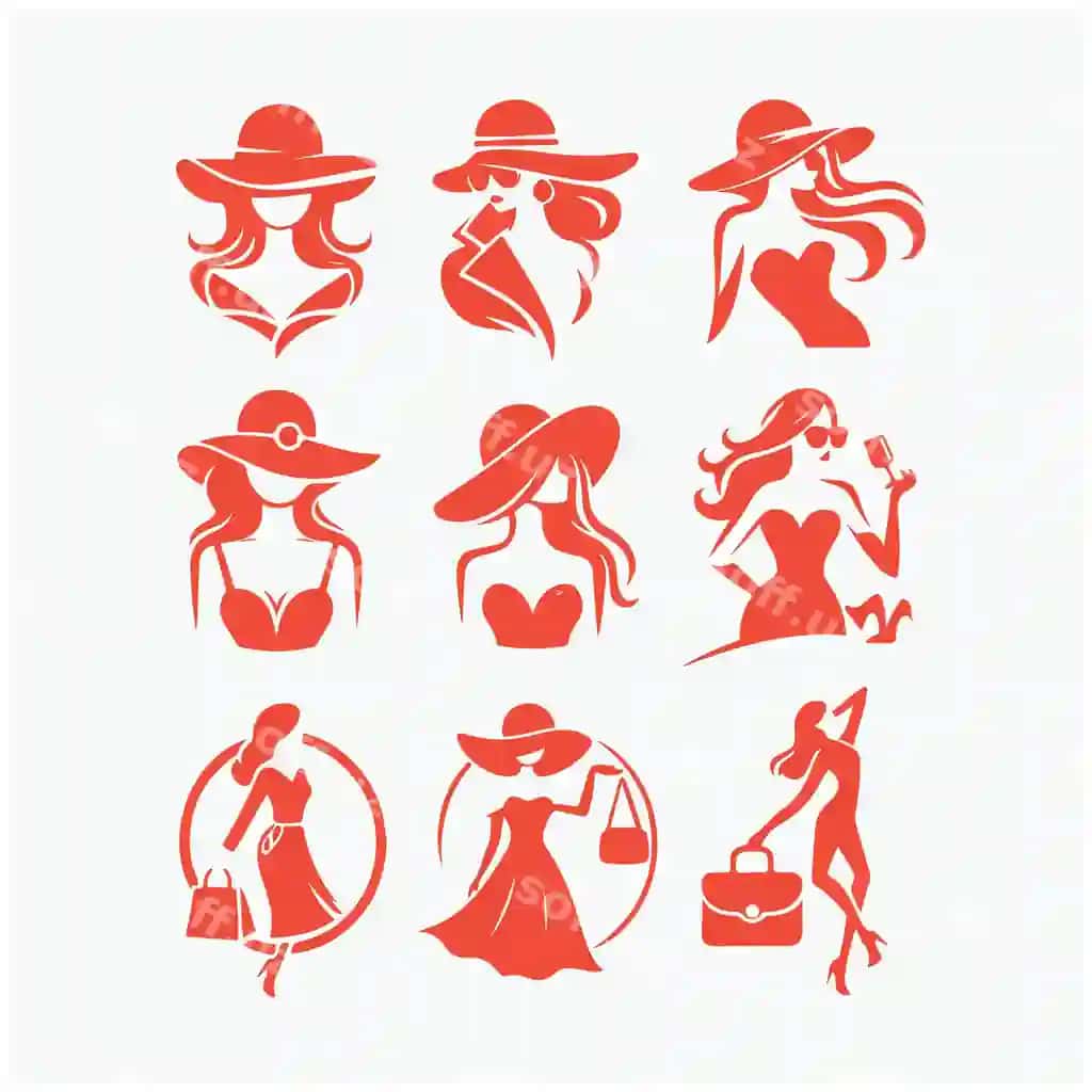Qizil oq afisha ayol shlyapasi bilan | Red white poster with woman hat hat