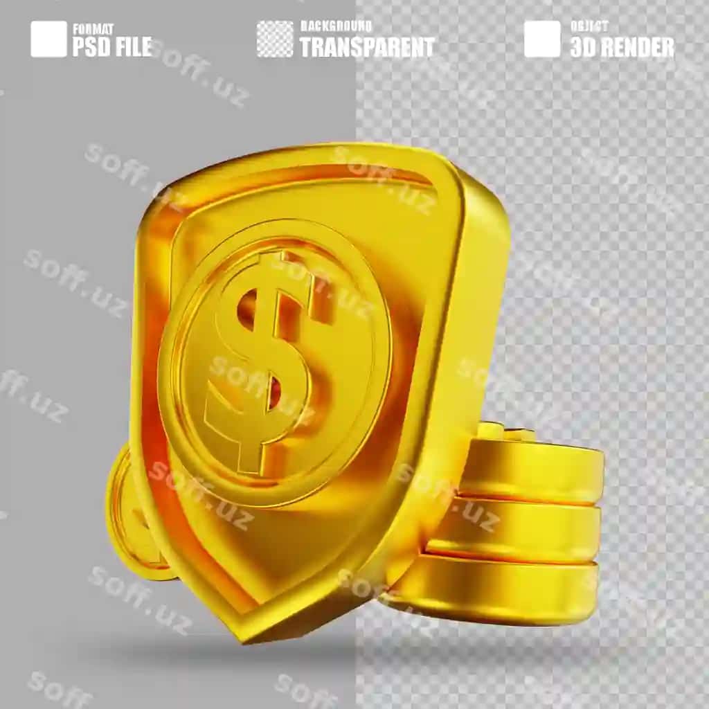 3d illustratsiya oltin pul xavfsizlik 2 | 3d illustration golden money security 2