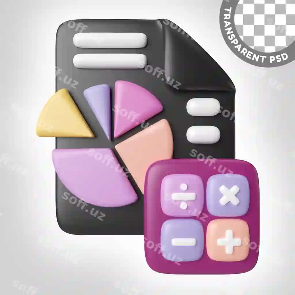 Hisob 3d illustratsiyasi ikonasi | Accounting 3d illustration icon