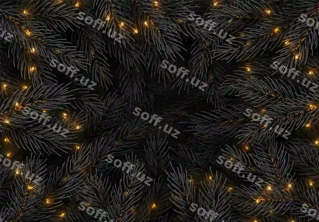 Yangi yil daraxtining darahtlari bayramlik Yangi yil chegara yashil chinar naqshi | Christmas tree branches festive xmas border green branch pine pattern