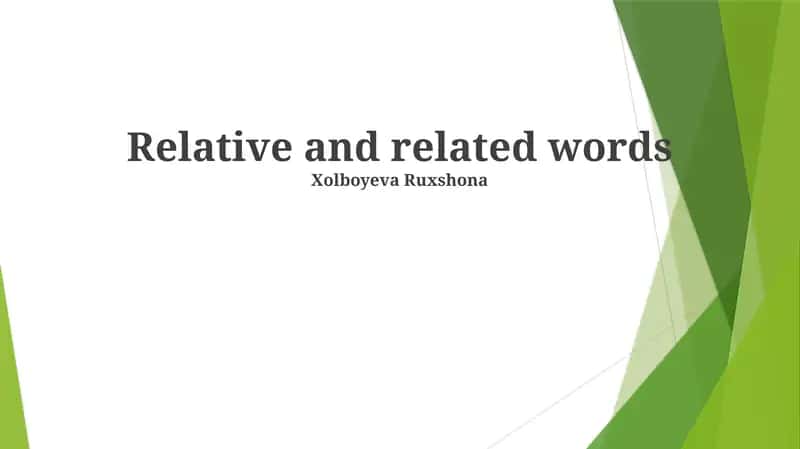 Relative and related words
