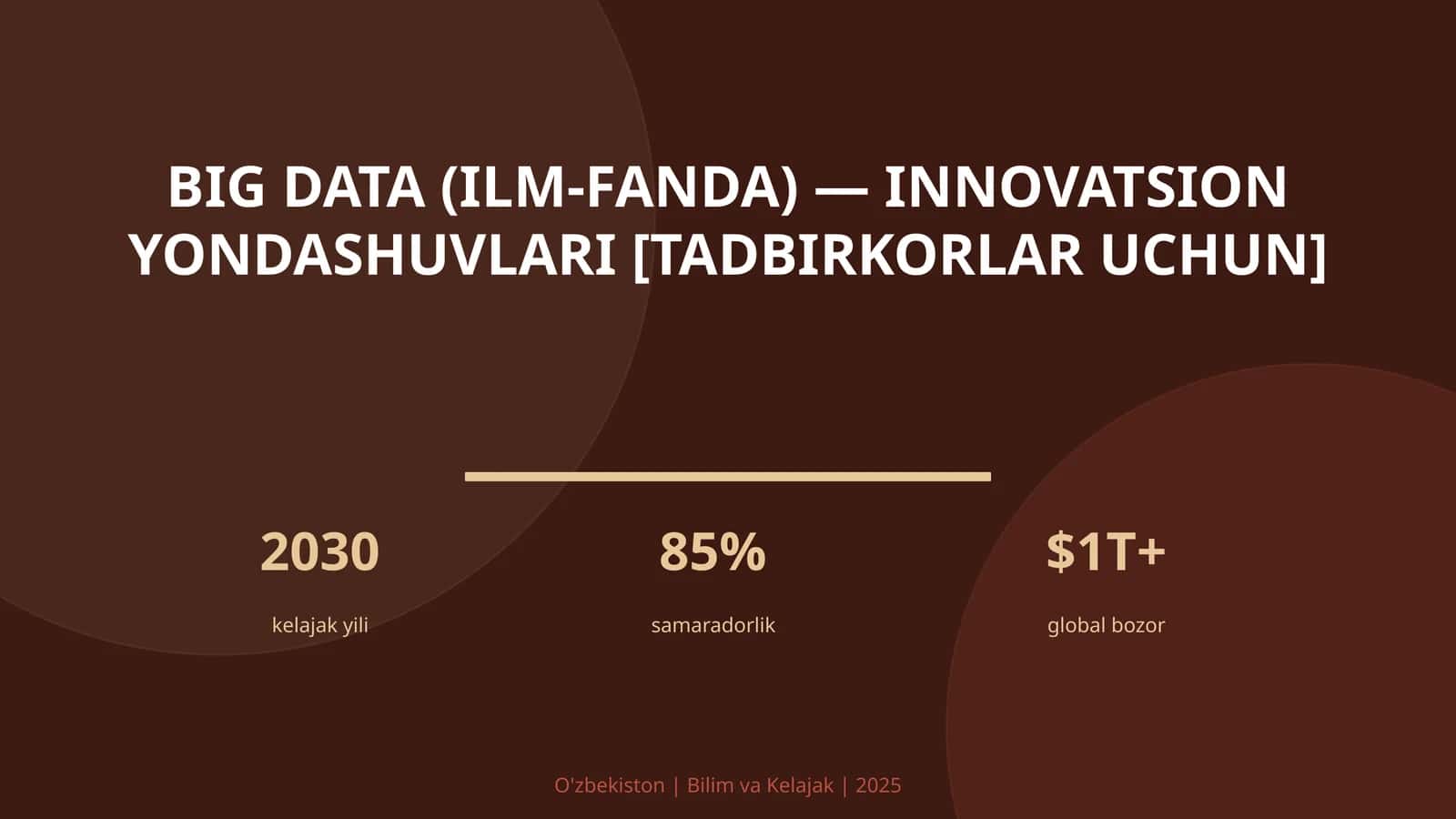 Big Data (ilm-fanda) — innovatsion yondashuvlari [tadbirkorlar uchun]