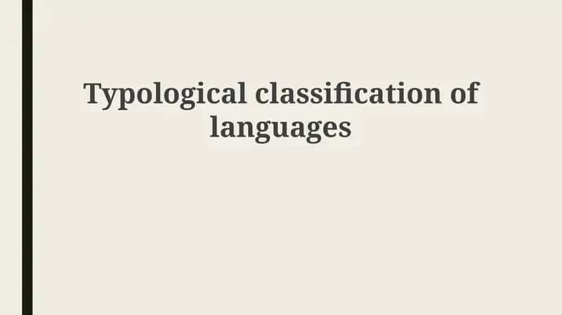 Typological classification of languages