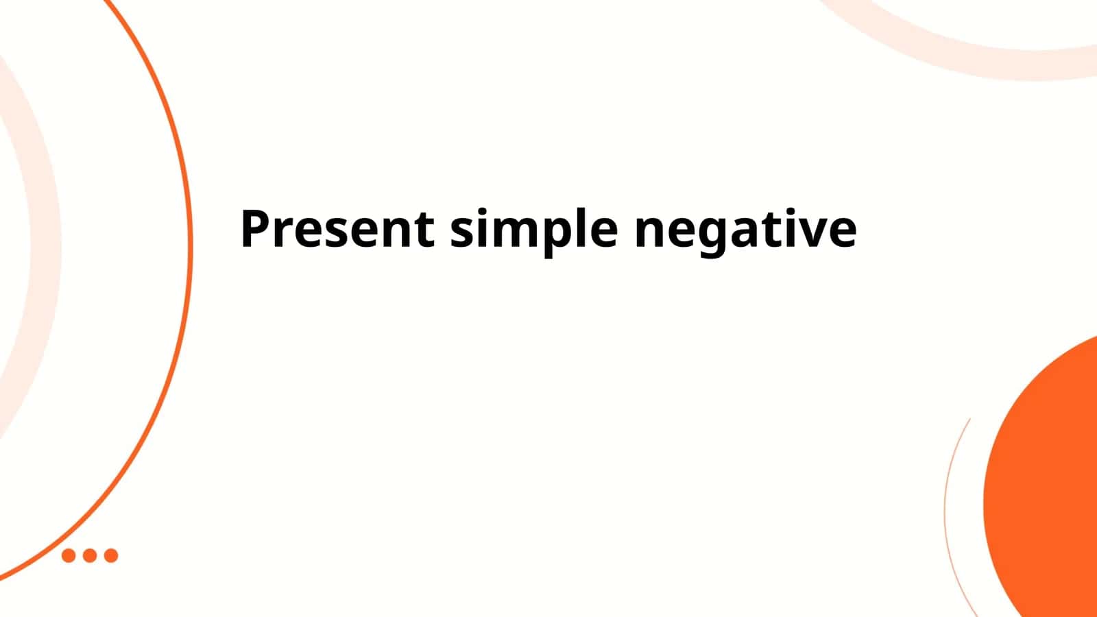 Present simple negative