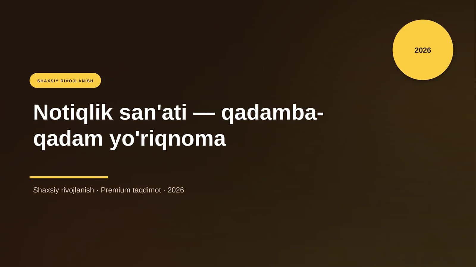Notiqlik san'ati — qadamba-qadam yo'riqnoma