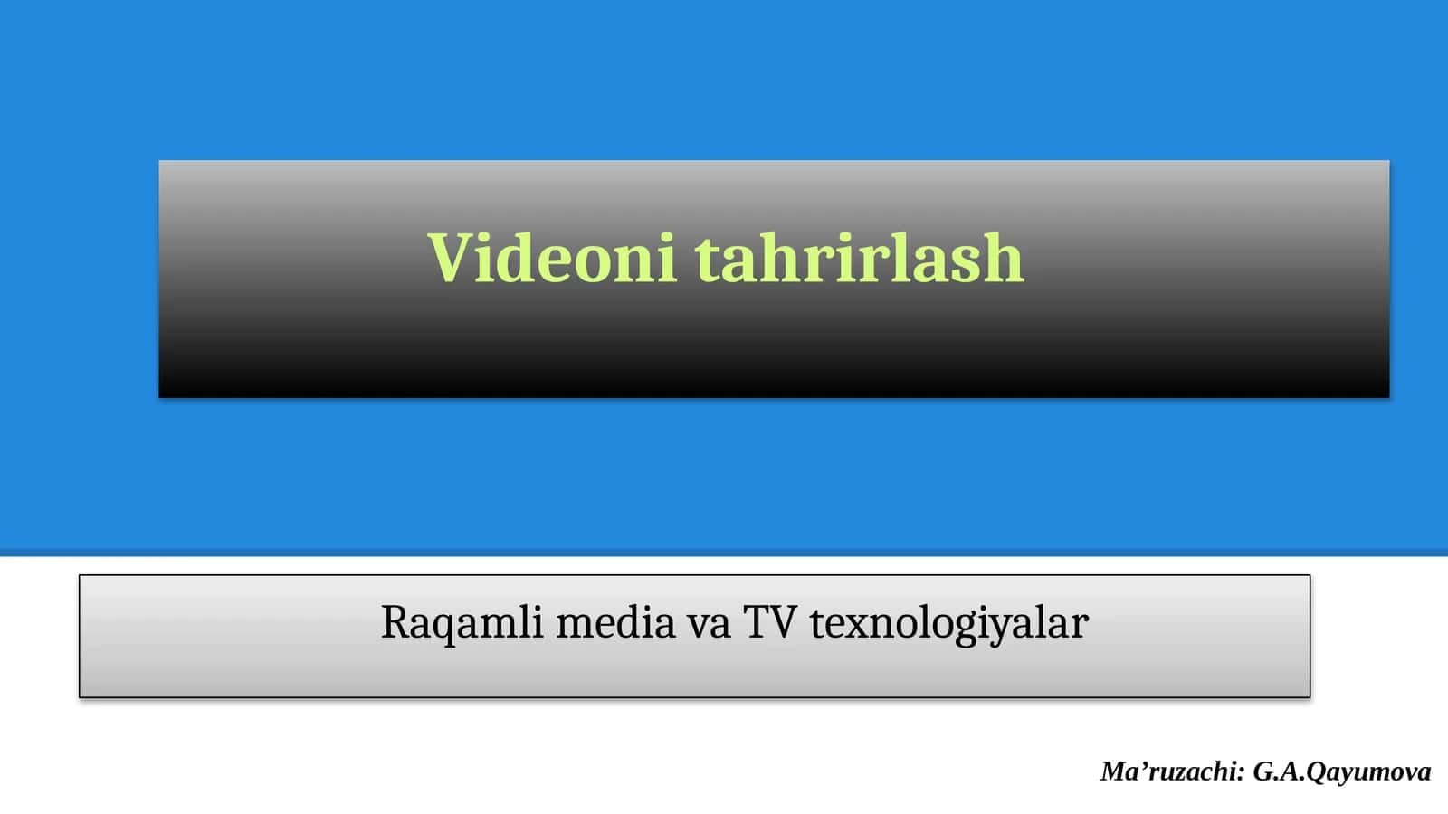 Raqamli video yozuvlar