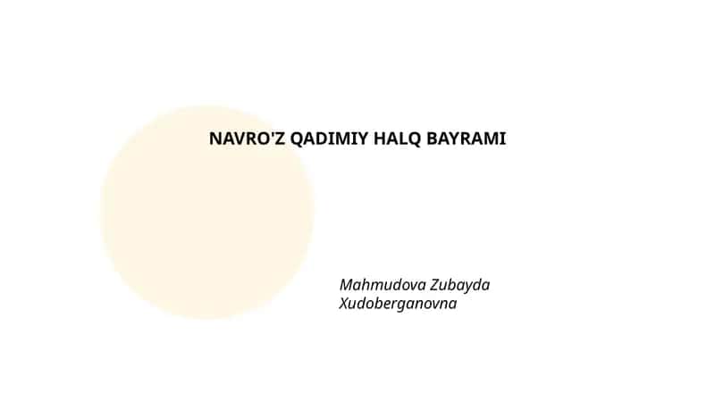 NAVRO'Z QADIMIY HALQ BAYRAMI