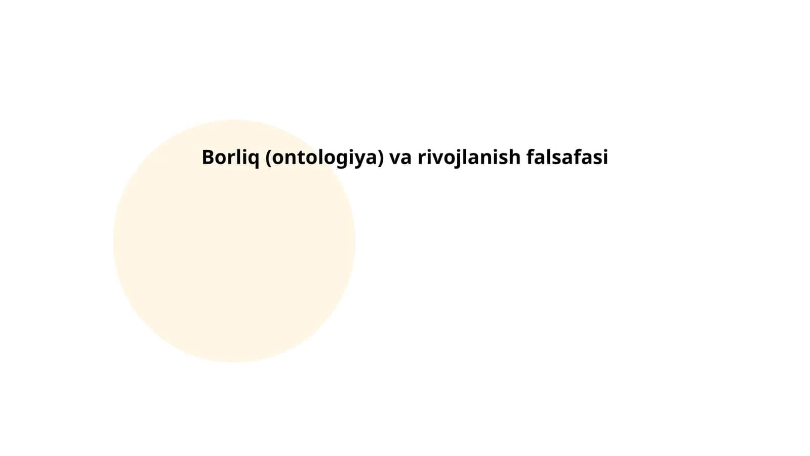 Borliq (ontologiya) va rivojlanish falsafasi