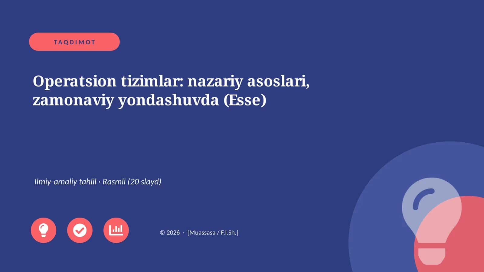 Operatsion tizimlar: nazariy asoslari, zamonaviy yondashuvda (Esse)