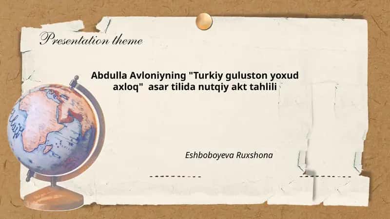 Turkiy guluston yoxud axloq