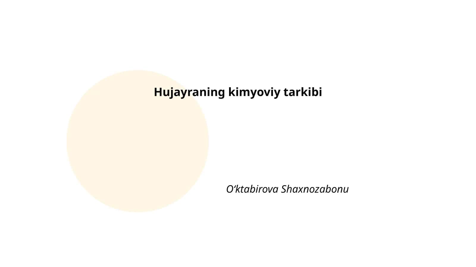 Hujayraning kimyoviy tarkibi