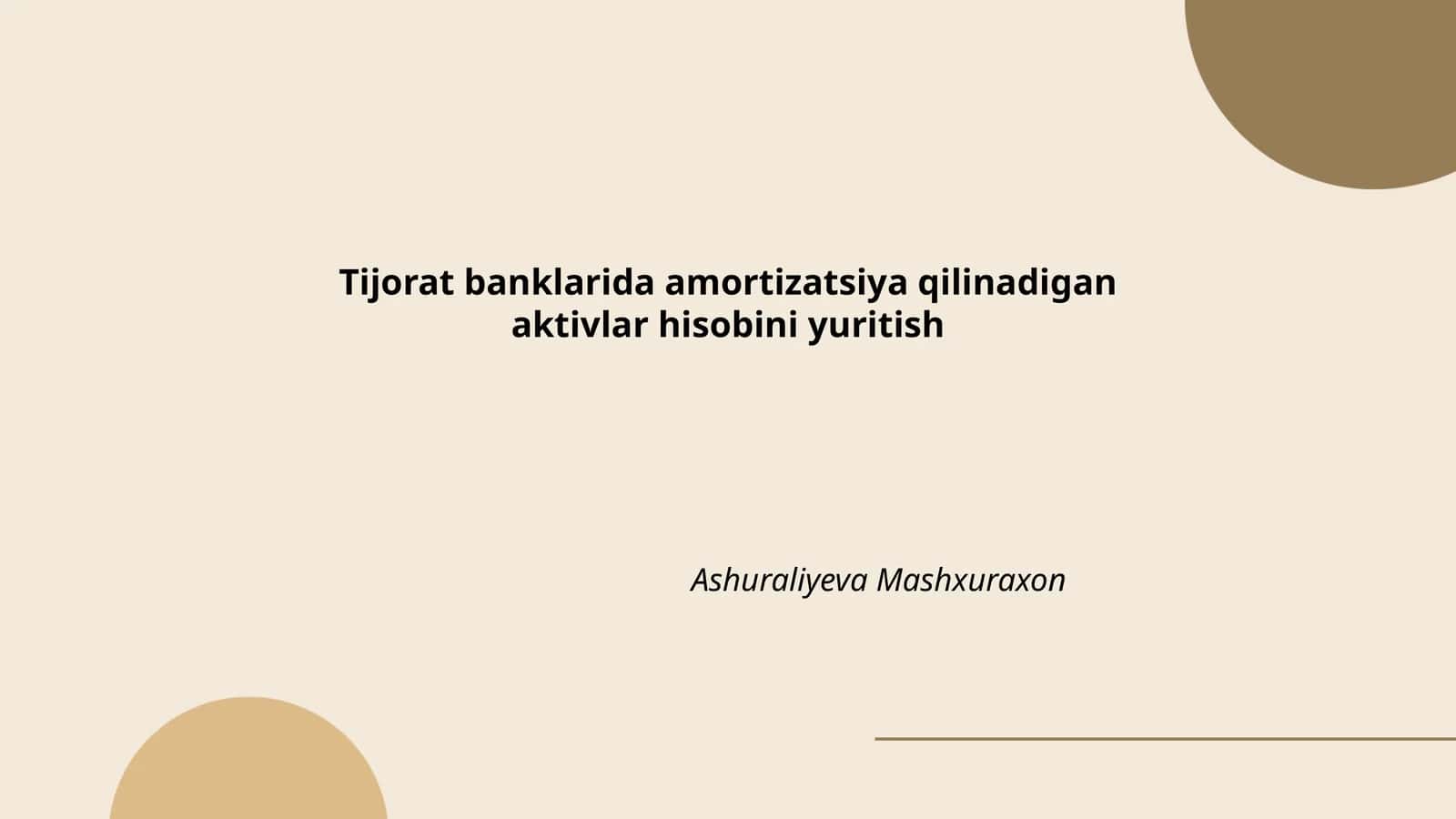 Amortizatsiya qilinadigan aktivlar hisobini yuritish