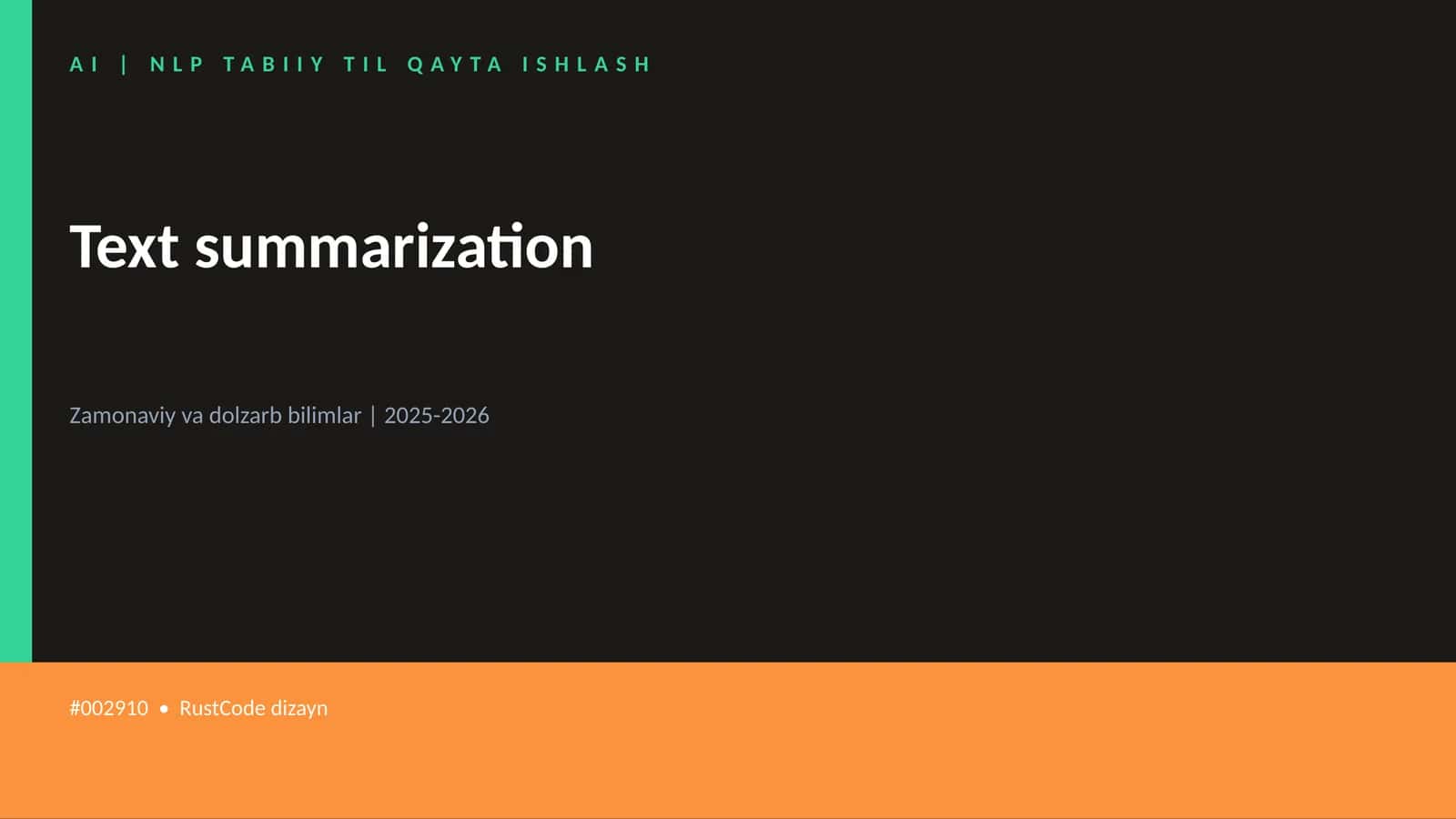 Text summarization