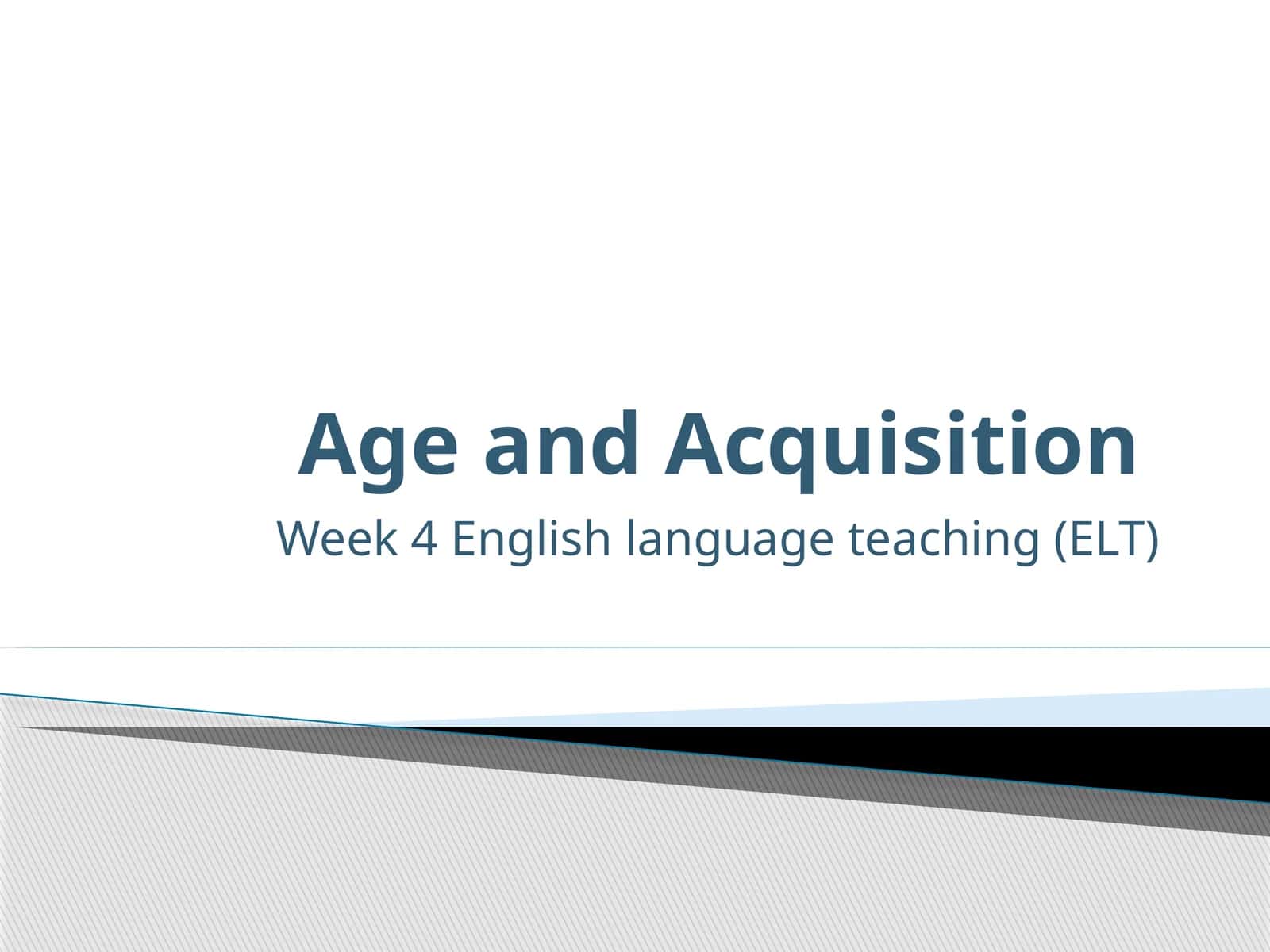 First/Second Language Acquisition