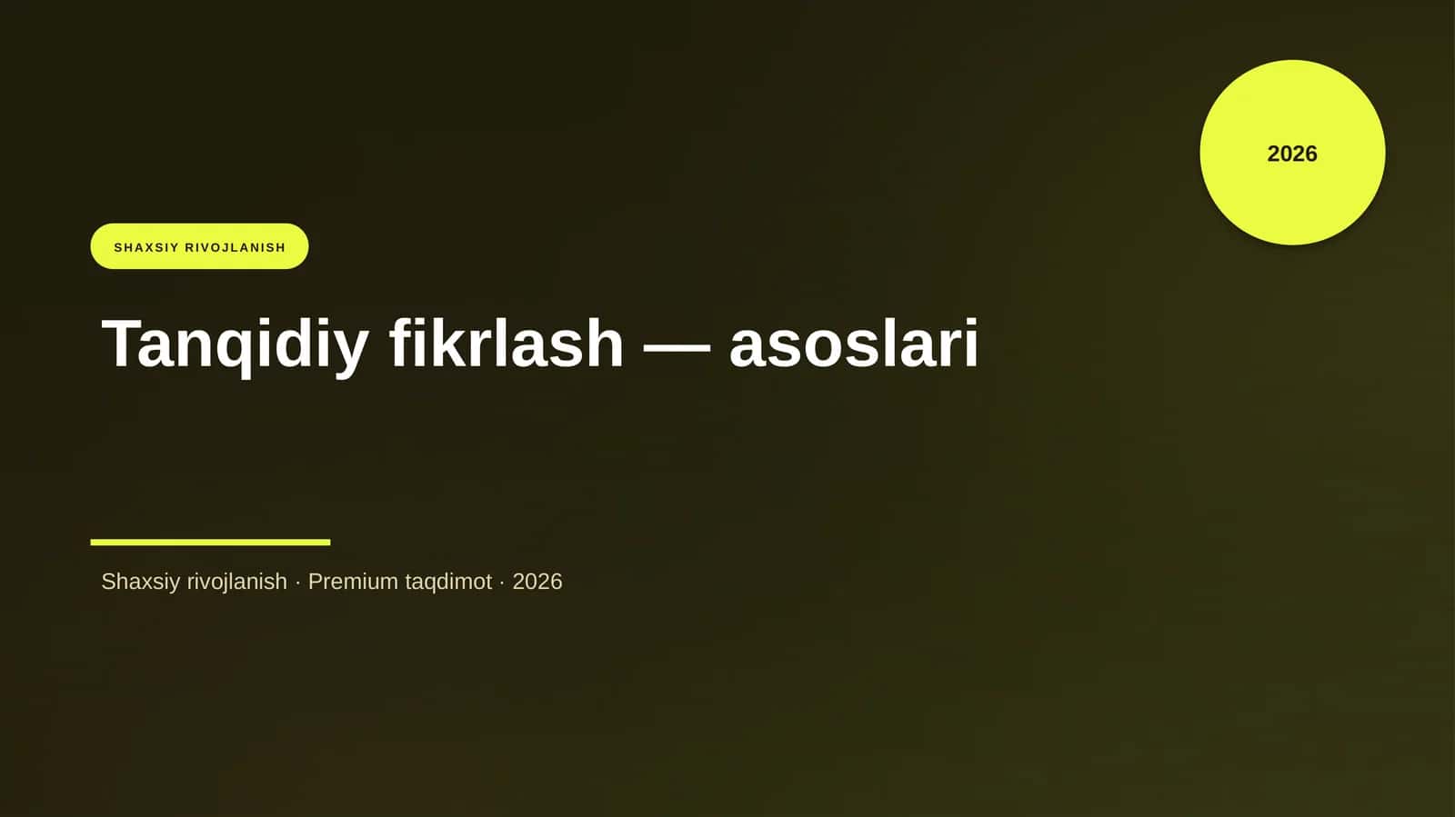 Tanqidiy fikrlash — asoslari