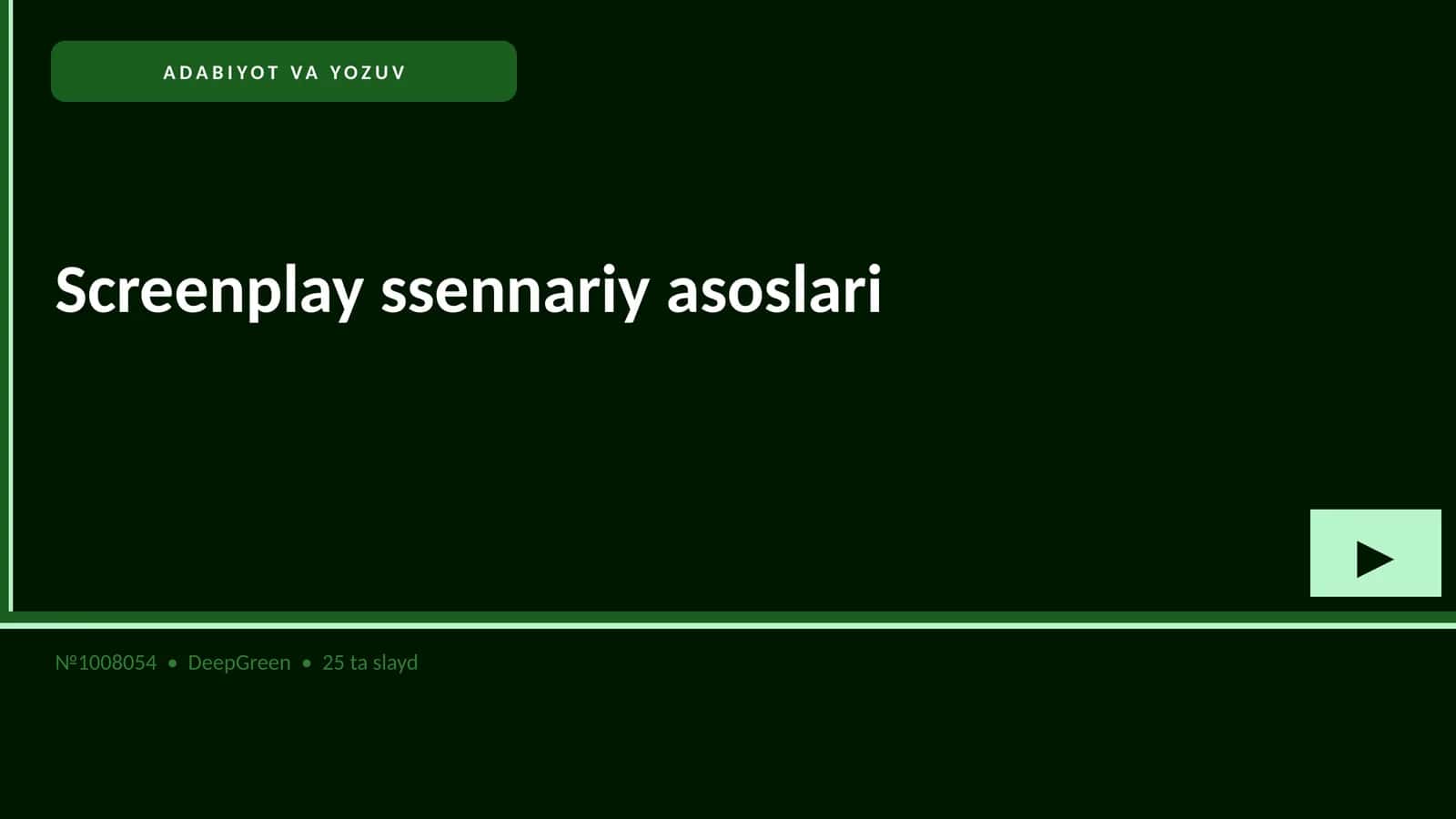 Screenplay ssennariy asoslari