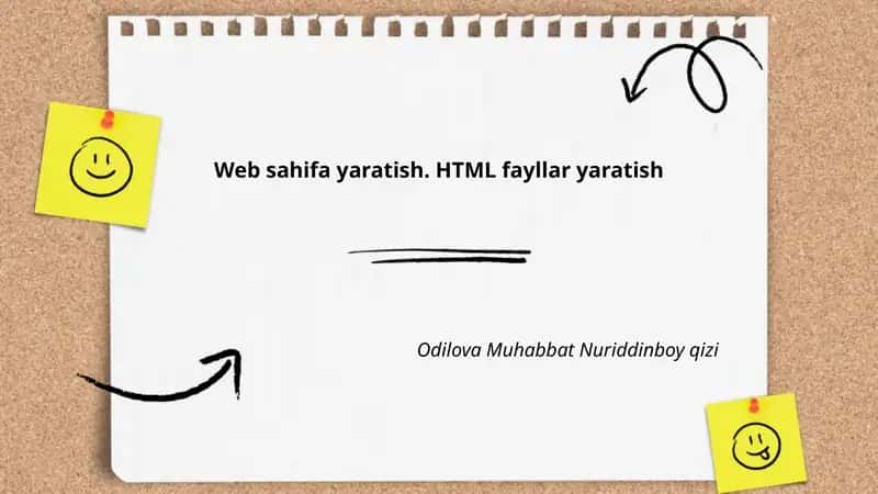 HTML fayllar yaratish