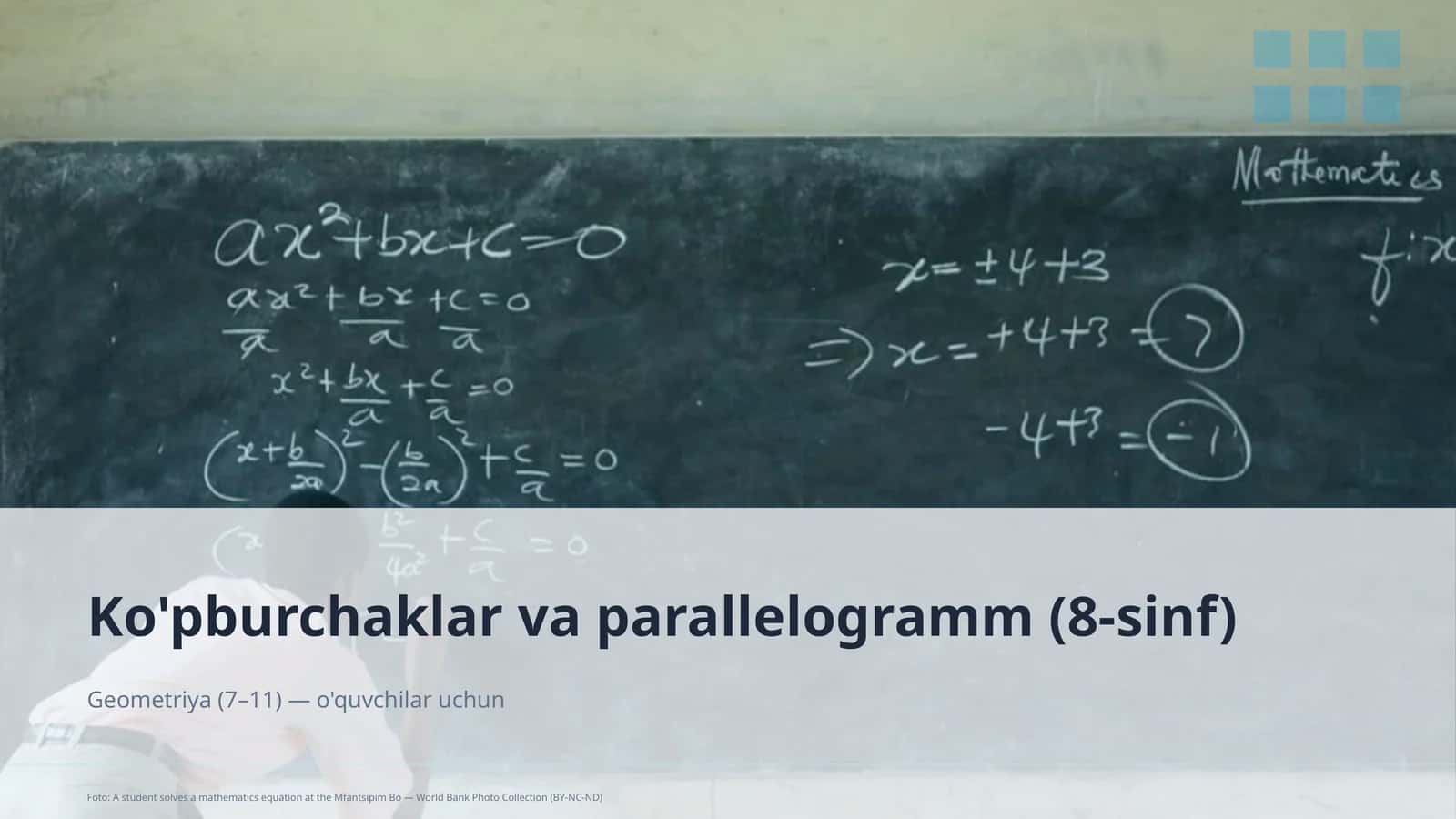 Ko'pburchaklar va parallelogramm (8-sinf)