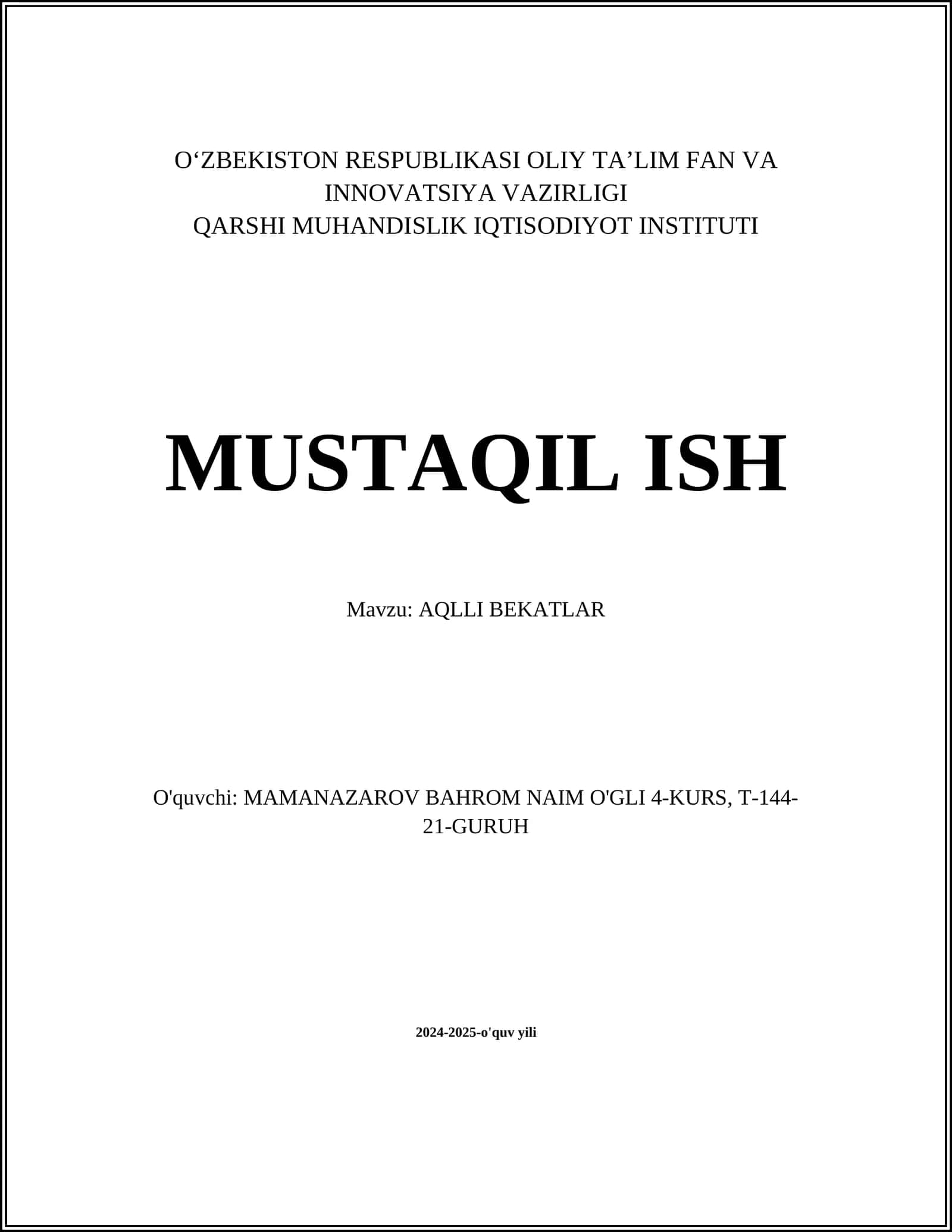 Aqli bekatlar