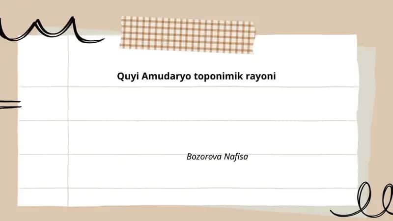 Quyi Amudaryo toponimik rayoni