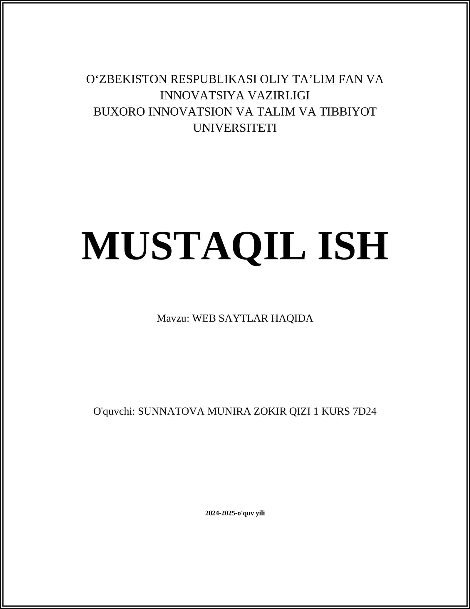 WEB SAYTLAR HAQIDA
