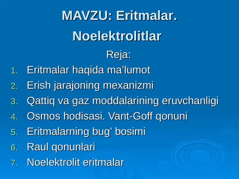 Noelektrolitlar