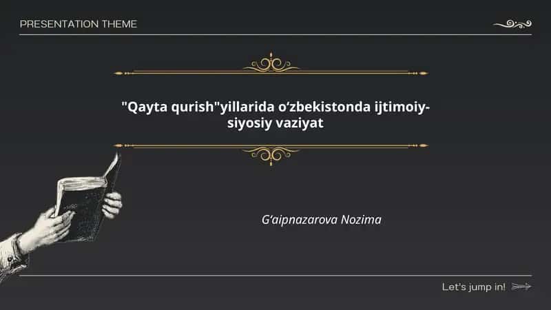 "Qayta qurish"yillarida oʻzbekistonda ijtimoiy-siyosiy vaziyat