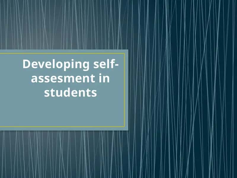 Class Participation: Developing Self-Assessment in Students