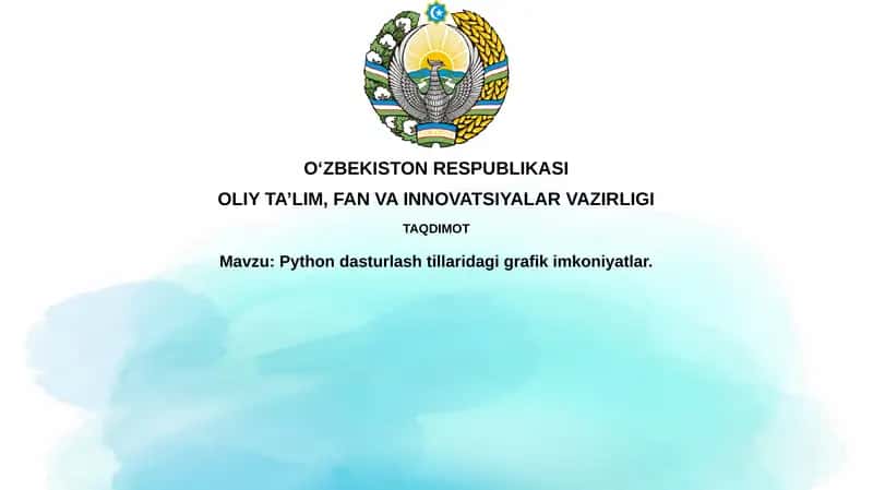 Pythondasturlashtillaridagigrafikimkoniyatlar