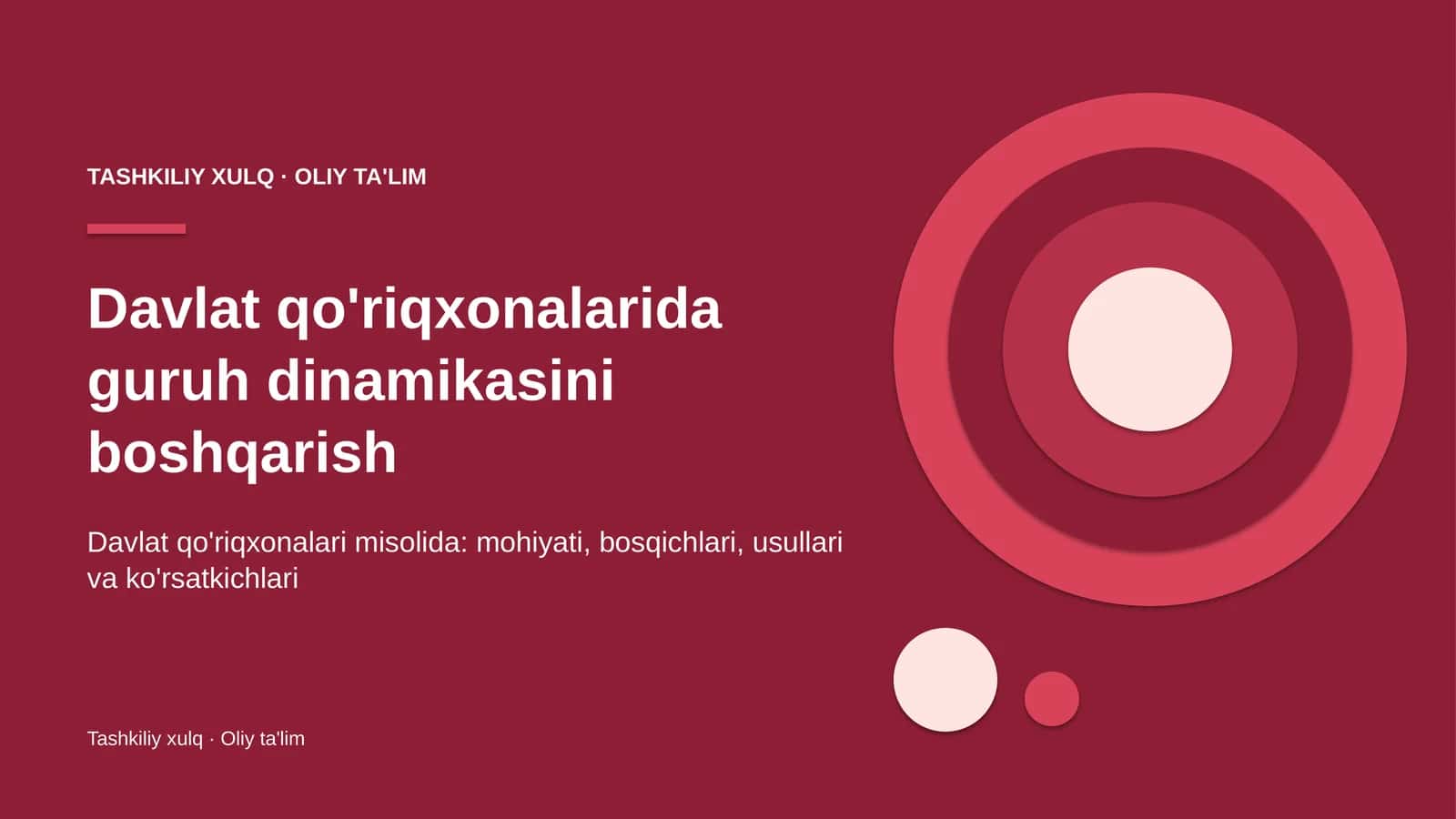 Tashkiliy xulq · Oliy ta'lim