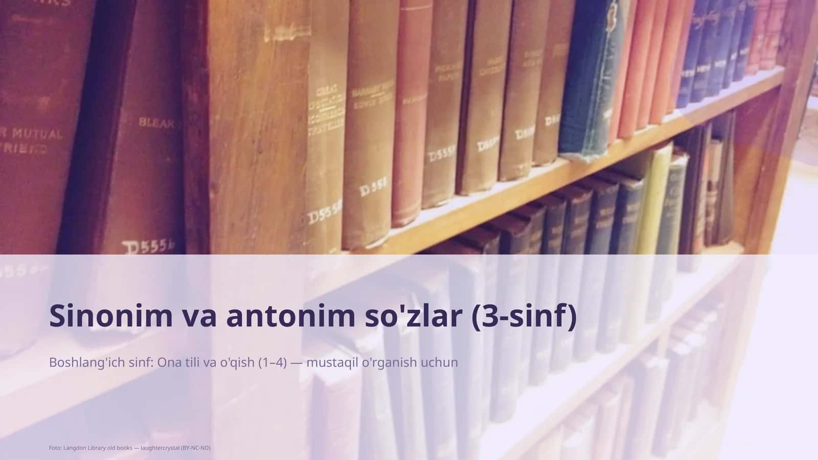 Sinonim va antonim so'zlar (3-sinf)