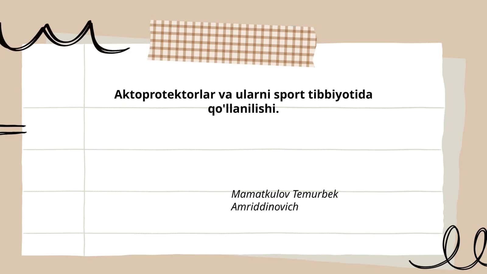 Aktoprotektorlar va ularni sport tibbiyotida qo'llanilishi