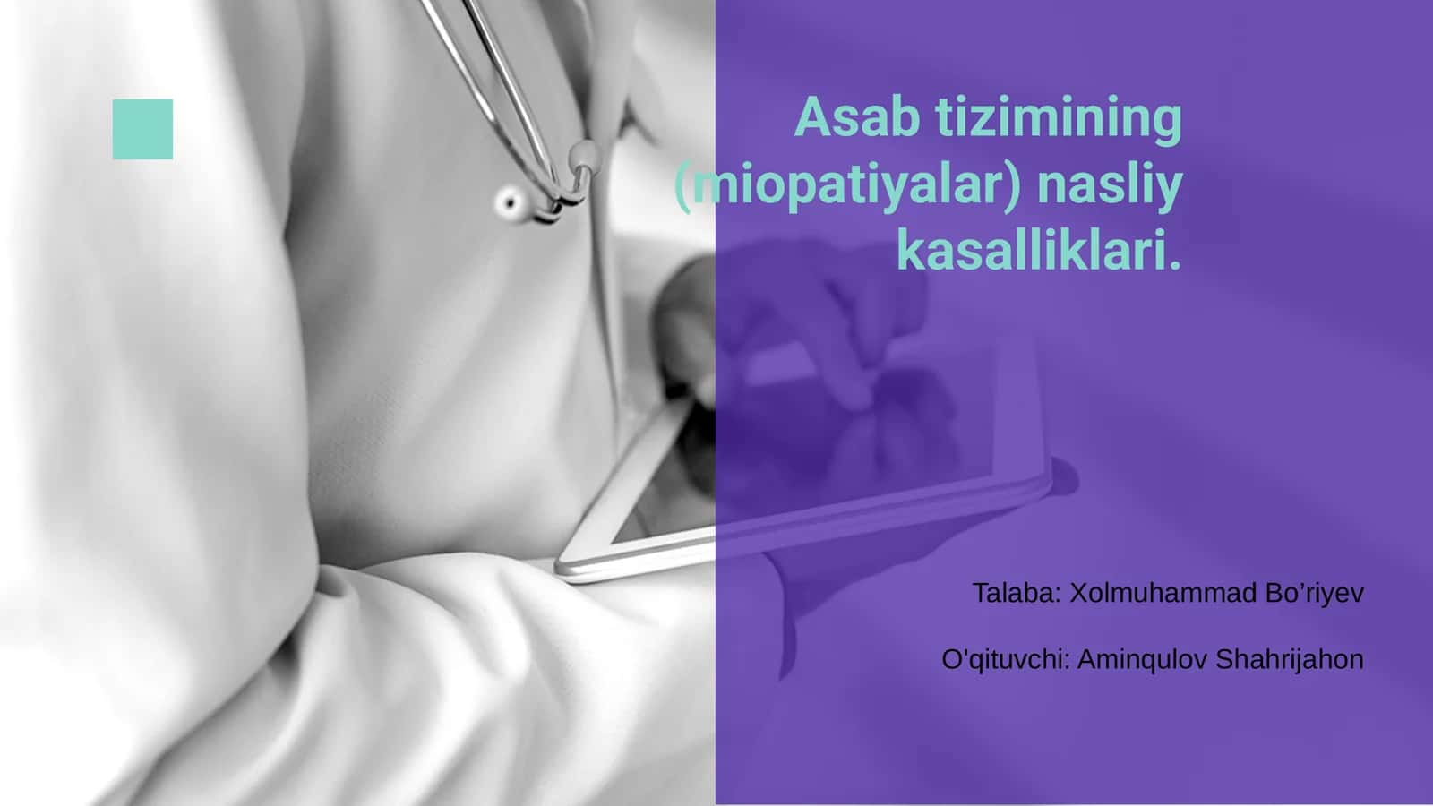 Asab Tizimi (Miopatiyalar)