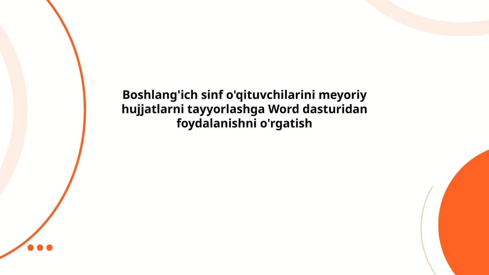 Microsoft Word dasturiga kirish