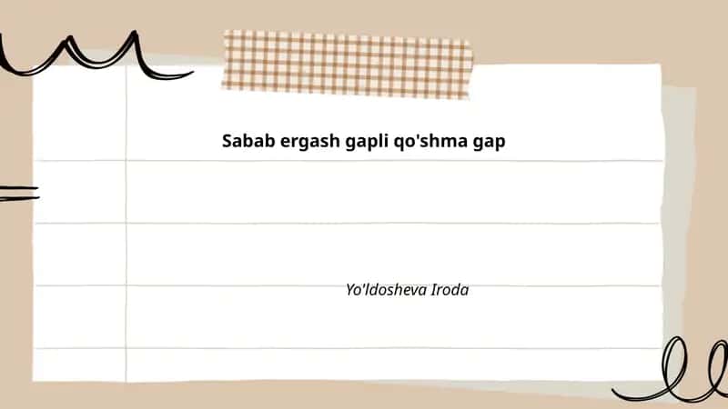 Sabab ergash gapli qo'shma gap