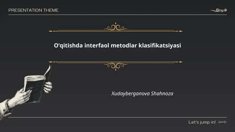 Oʻqitishda interfaol metodlar klasifikatsiyasi