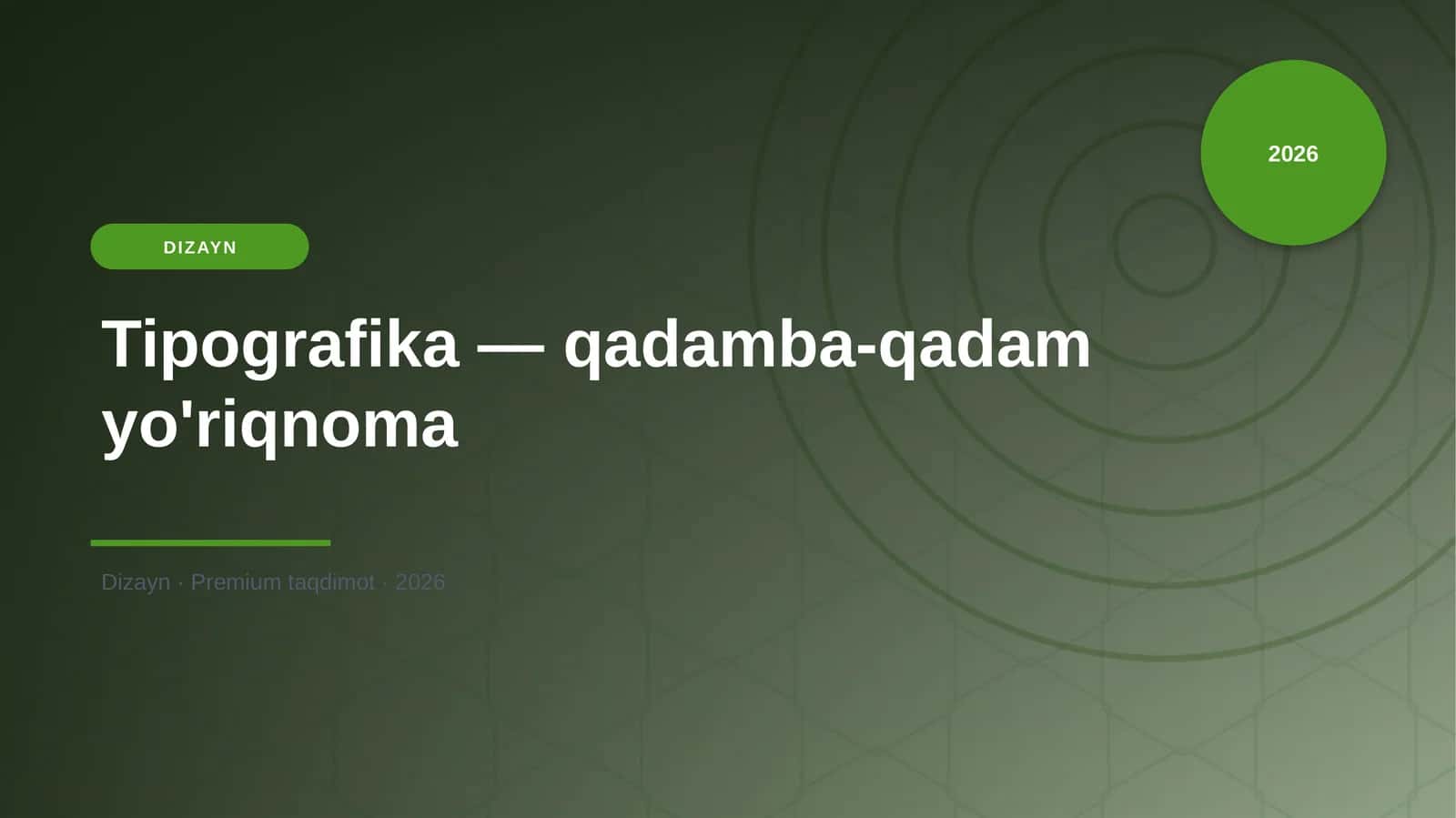 Tipografika — qadamba-qadam yo'riqnoma