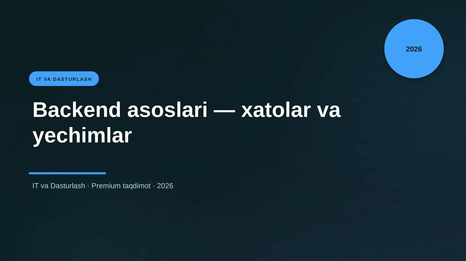 Backend asoslari — xatolar va yechimlar