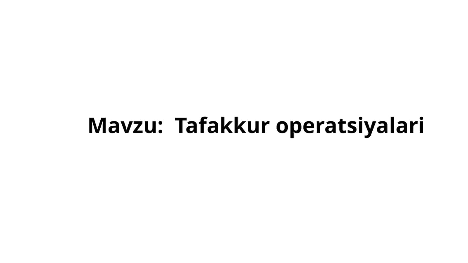 Tafakkur operatsiyalari