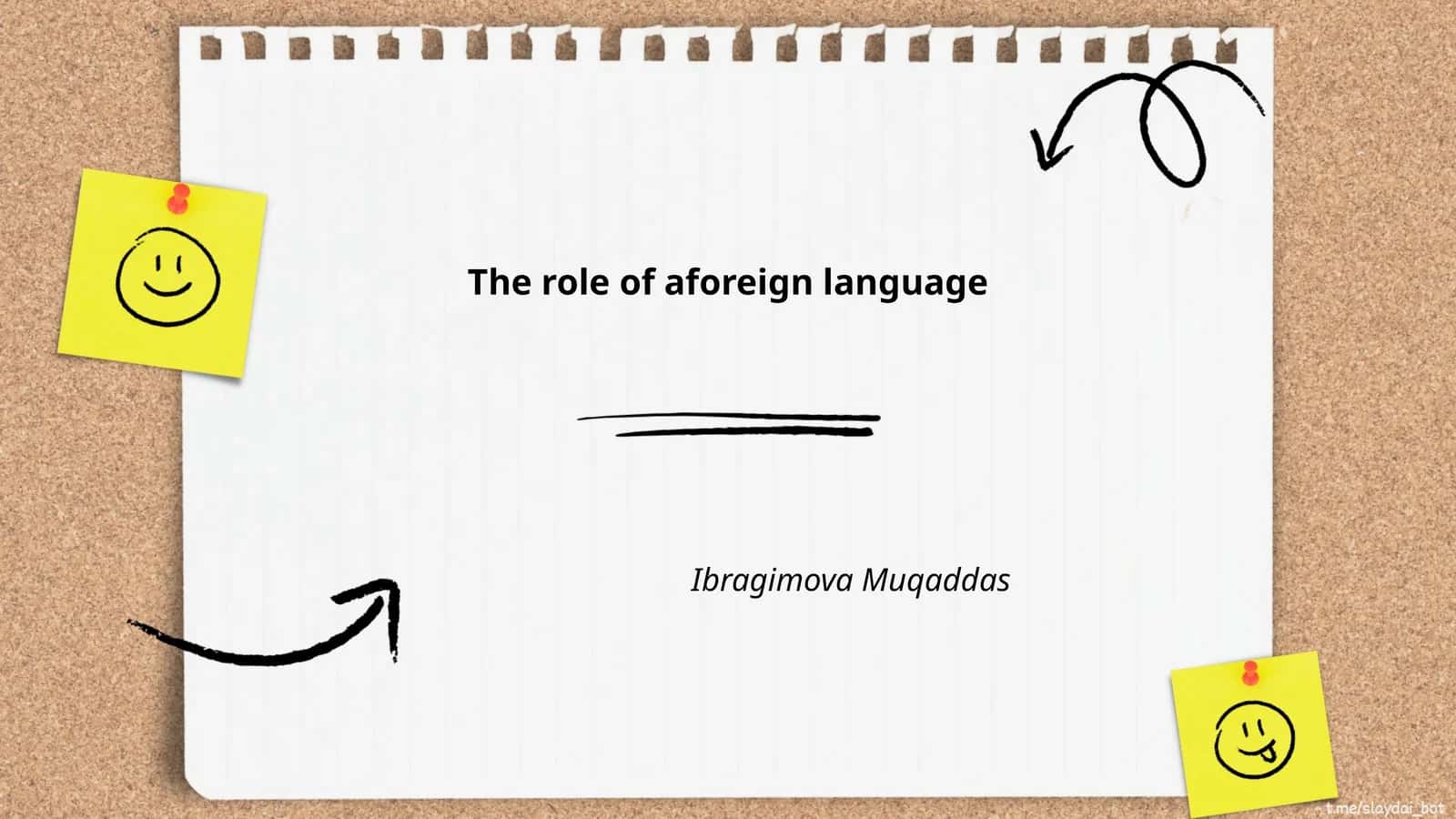 The role of aforeign language