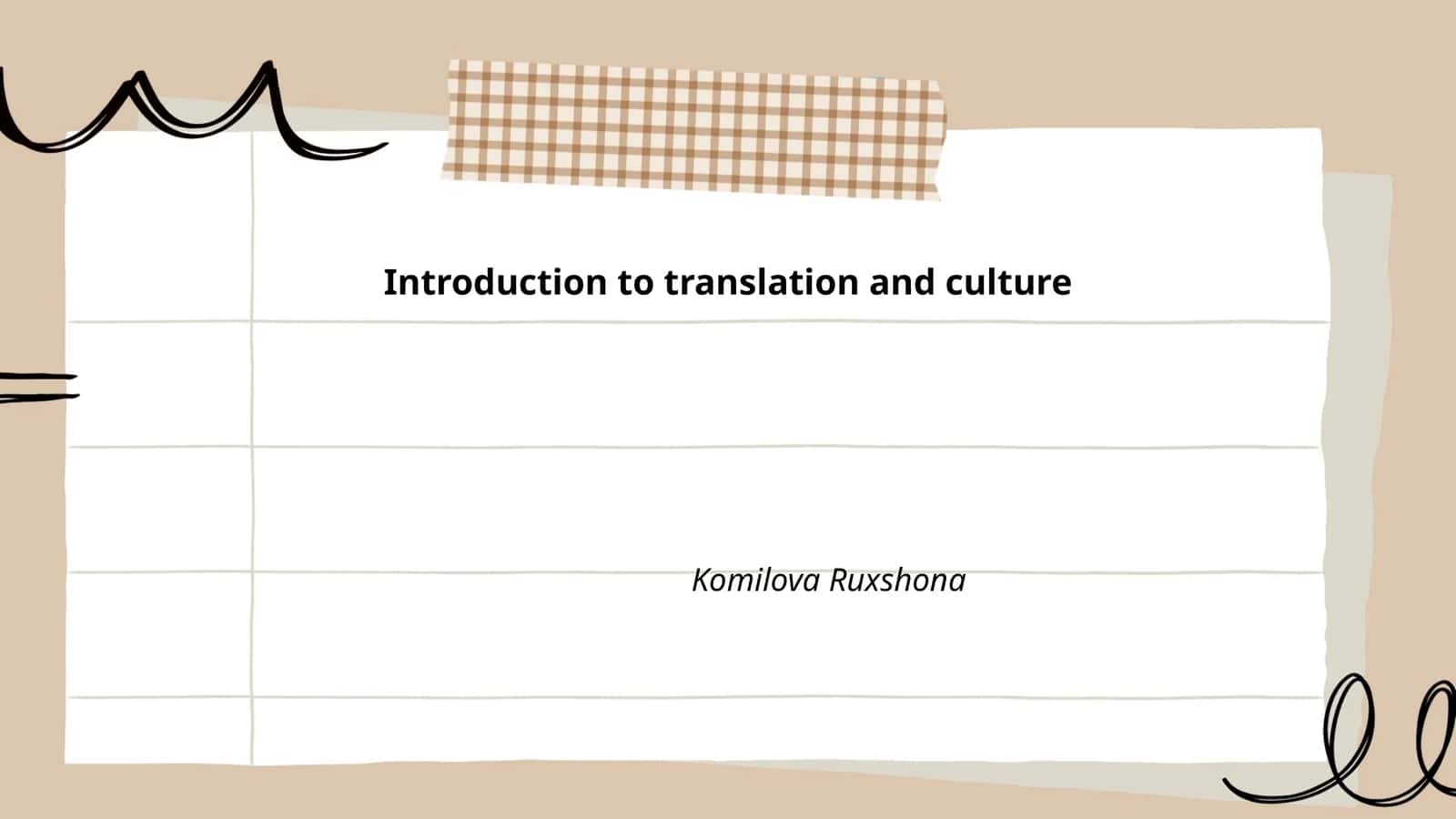 Introduction to translation and culture